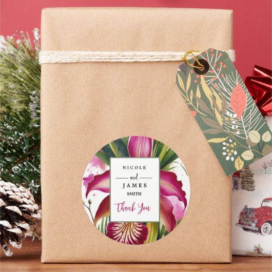 タイガーリリーエレガントフローラ ラウンドシール (クリスマス)