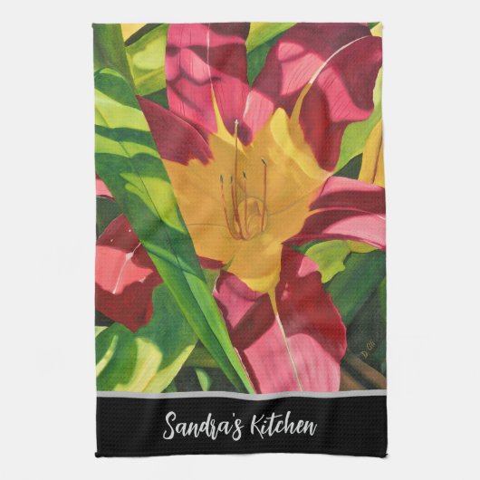 タイガーリリーフローラ キッチンタオル (縦)