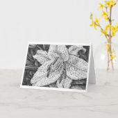 タイガーリリーペンとインクスケッチカード カード (黄色い花)