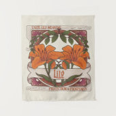 タイガーリリーヴィンテージ花の保護繁栄 タペストリー (正面)