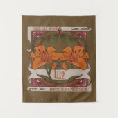 タイガーリリーヴィンテージ花の保護繁栄 タペストリー (正面)