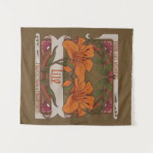 タイガーリリーヴィンテージ花の保護繁栄 タペストリー (正面(横))