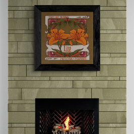 タイガーリリーヴィンテージ花の保護繁栄 ポスター