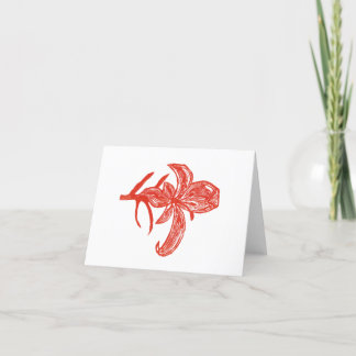 タイガーリリー日本のスタイルブロックプリントカード サンキューカード