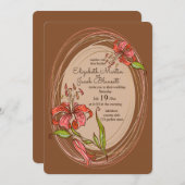 タイガーリリー結婚ズブラウン 招待状 (正面/裏面)