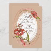 タイガーリリー結婚ズ、ライトブラウン 招待状 (正面/裏面)