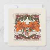 タイガーリリー – 花意味ヴィンテージ-スタイルオレンジ ノートカード (正面)