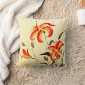 タイガーリリー – 赤 クッション (ブランケット)