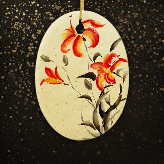 タイガーリリー – 赤 セラミックオーナメント