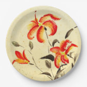 タイガーリリー – 赤 ペーパープレート (正面)