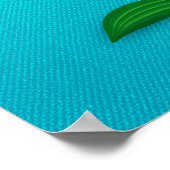 タイガーリ独身のー植物花オンブルー ポスター (角)