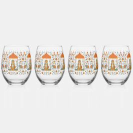 🍸🦁「タイガーロイヤル」(4セット) ステムなしワイングラス