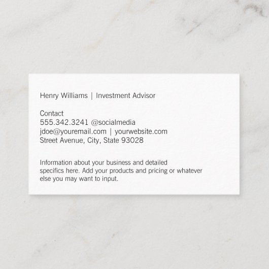 タイガーロゴ |黒いお洒落テクスチャ 名刺 (裏面)