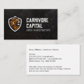 タイガーロゴ |黒いお洒落テクスチャ 名刺 (正面/裏面)