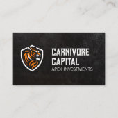 タイガーロゴ |黒いお洒落テクスチャ 名刺 (正面)