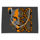 タイガーワイルドアニマルイベントバースデーパーティー抱き枕 ラージペーパーバッグ (正面)