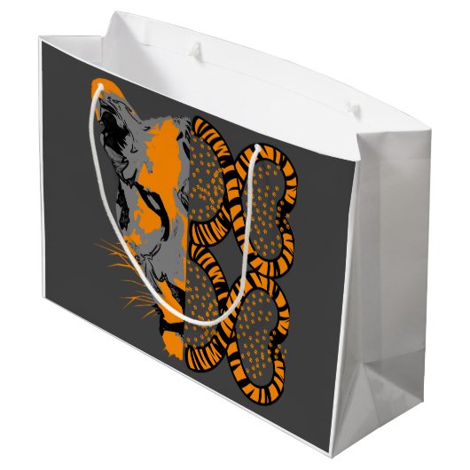 タイガーワイルドアニマルイベントバースデーパーティー抱き枕 ラージペーパーバッグ (裏面アングル)