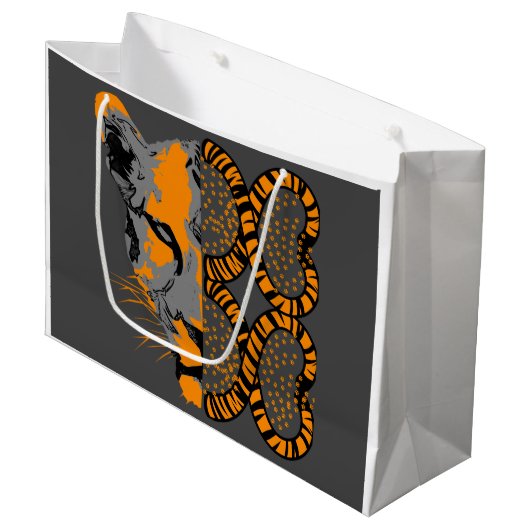 タイガーワイルドアニマルイベントバースデーパーティー抱き枕 ラージペーパーバッグ (正面アングル)