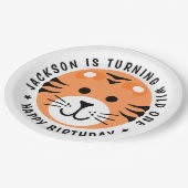 タイガーワイルドワンジャングルサファリアニマル子供の誕生日 ペーパープレート (アングル)