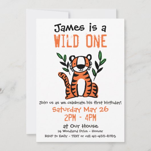 タイガーワイルドワンバースデーパーティー 招待状 (正面)
