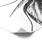 タイガーワイルド自然動物イラストレーションアートスケッチ ポスター (角)