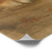 タイガーヴィンテージアート、ミュートされたニュートラルヴィンテージアート ポスター (角)