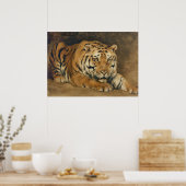 タイガーヴィンテージアート、ミュートされたニュートラルヴィンテージアート ポスター (キッチン)