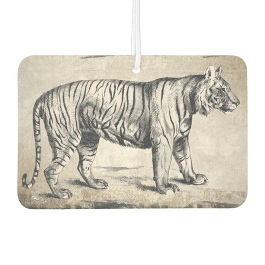 タイガーヴィンテージ野生動物グランジ装飾品 カーエアーフレッシュナー (正面)