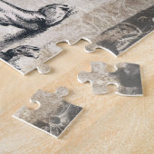 タイガーヴィンテージ野生動物グランジ装飾品 ジグソーパズル (側面)