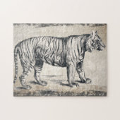 タイガーヴィンテージ野生動物グランジ装飾品 ジグソーパズル (横)