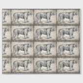 タイガーヴィンテージ野生動物グランジ装飾品 ラッピングペーパー (フラット)