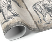 タイガーヴィンテージ野生動物グランジ装飾品 ラッピングペーパー (ロールコーナー)