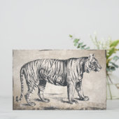 タイガーヴィンテージ野生動物グランジ装飾品 便箋 (スタンド正面)