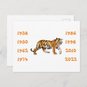 タイガー中国のイラストレーションの年 ポストカード (正面/裏面)