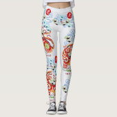 タイガー中国のペーパーカットの旧正月はっきりした レギンス (正面)