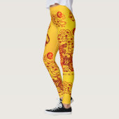 タイガー中国のレッドフォイルイエローの旧正月 レギンス (左)