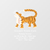 タイガー中国の新年2022ホリデーアワー ウィンドウサイン (シート)