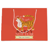 タイガー中国の新年2022レッドホリデイ ラージペーパーバッグ (正面)