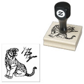 タイガー中国の新年〔占星術の〕十二宮図擦りスタンプ ラバースタンプ (押印)