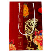 タイガー中国の紙カット牡丹2022 MGB1 ミディアムペーパーバッグ (裏面)