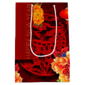 タイガー中国の紙カット牡丹2022 MGB3 ミディアムペーパーバッグ (裏面)