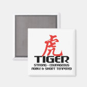 タイガー中国の誕生年占星術 マグネット (正面/裏面)