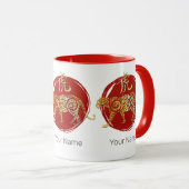 タイガー中国の〔占星術の〕十二宮図占星術星座の記号 マグカップ (正面右)