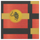 タイガー中国の〔占星術の〕十二宮図 |赤、金ゴールド、黒 ファブリック (クローズアップ)