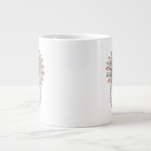 タイガー先住民アメリカン·インディアン·チーフ ジャンボコーヒーマグカップ (正面)