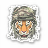 タイガー兵士退役軍人軍タイガーサファリ動物の値リスト シール (正面)