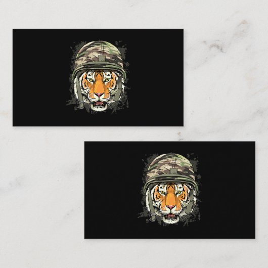 タイガー兵士退役軍人軍タイガーサファリ動物の値リスト 名刺 (正面/裏面)