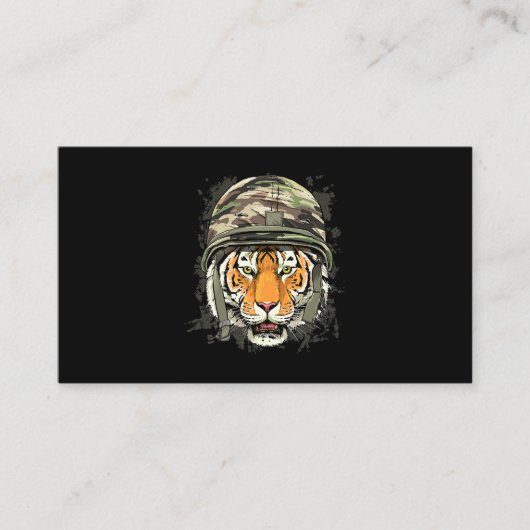 タイガー兵士退役軍人軍タイガーサファリ動物の値リスト 名刺 (正面)