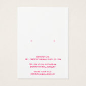 タイガー動物イラストレーションピンクのスクリプトイヤリングカード (裏面)