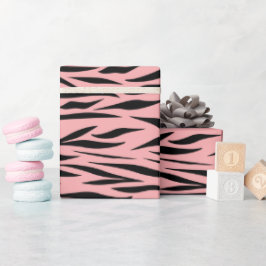タイガー動物パターンSweet sixteenピンクシームレス ラッピングペーパー